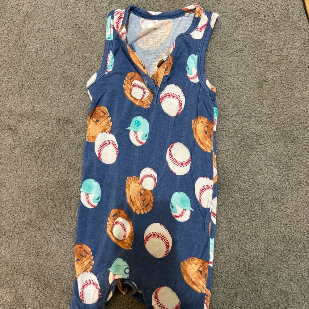 Posh peanut baseball romper -homer